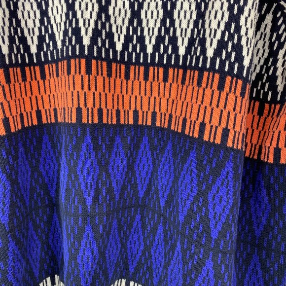 Woman Within 4X 34/36 Sweater Pullover Scoop Neck Navy Blue Coral Cotton Acrylic - Picture 5 of 7